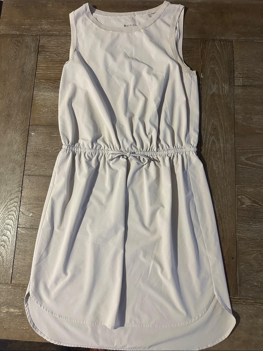 Athleta Light cream Midi Drawstring Tank Dress